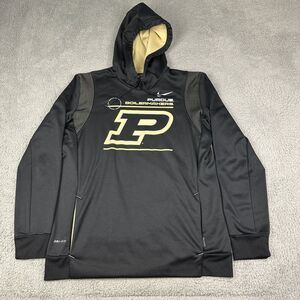 Nike Purdue Boilermakers Hoodie Mens Large Black Dri Fit On-Field